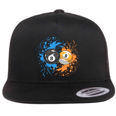 Cool Billiard Balls For 8 Ball And 9ball Player Gift Flatbill Hat