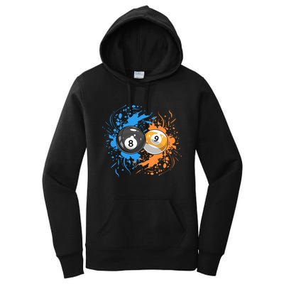 Cool Billiard Balls For 8 Ball And 9ball Player Gift Women's Pullover Hoodie
