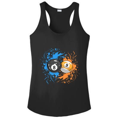 Cool Billiard Balls For 8 Ball And 9ball Player Gift Ladies PosiCharge Competitor Racerback Tank