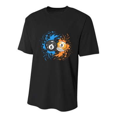 Cool Billiard Balls For 8 Ball And 9ball Player Gift Youth Performance Sprint T-Shirt