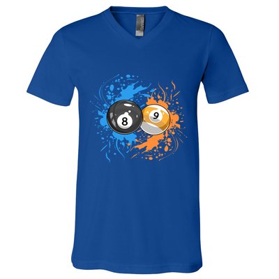 Cool Billiard Balls For 8 Ball And 9ball Player Gift V-Neck T-Shirt