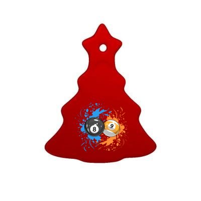 Cool Billiard Balls For 8 Ball And 9ball Player Gift Ceramic Tree Ornament