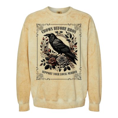 Crows Before Bros Support Your Local Murder Colorblast Crewneck Sweatshirt