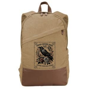 Crows Before Bros Support Your Local Murder Cotton Canvas Backpack