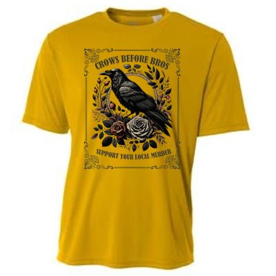 Crows Before Bros Support Your Local Murder Cooling Performance Crew T-Shirt