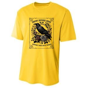 Crows Before Bros Support Your Local Murder Youth Performance Sprint T-Shirt