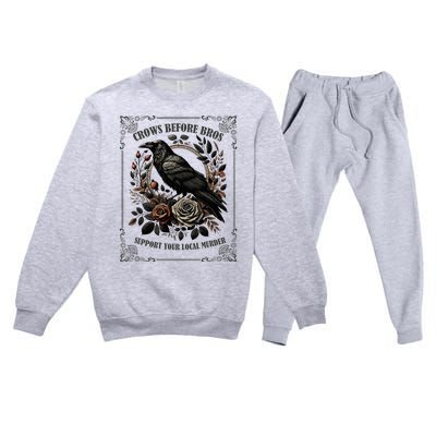 Crows Before Bros Support Your Local Murder Premium Crewneck Sweatsuit Set