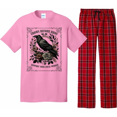 Crows Before Bros Support Your Local Murder Pajama Set