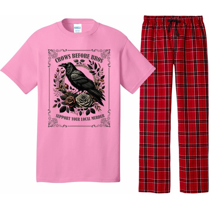 Crows Before Bros Support Your Local Murder Pajama Set