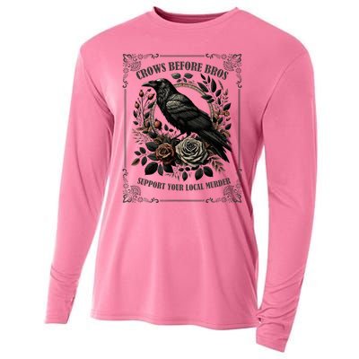 Crows Before Bros Support Your Local Murder Cooling Performance Long Sleeve Crew