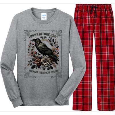 Crows Before Bros Support Your Local Murder Long Sleeve Pajama Set