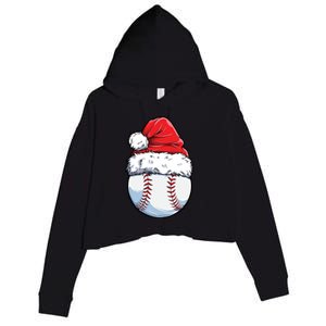 Christmas Baseball Ball Santa Hat Xmas Catcher Pitcher Cute Gift Crop Fleece Hoodie