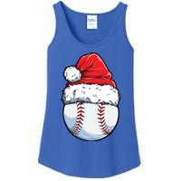 Christmas Baseball Ball Santa Hat Xmas Catcher Pitcher Cute Gift Ladies Essential Tank