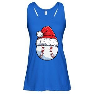 Christmas Baseball Ball Santa Hat Xmas Catcher Pitcher Cute Gift Ladies Essential Flowy Tank