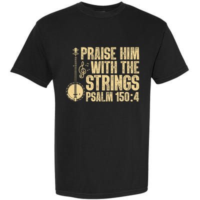 Cool Banjo Bluegrass Music Art Worship Leader Garment-Dyed Heavyweight T-Shirt