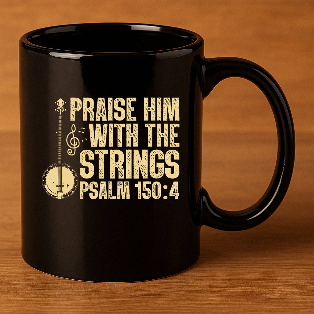 Cool Banjo Bluegrass Music Art Worship Leader 11oz C Handle Ceramic Mug