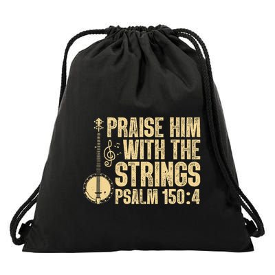 Cool Banjo Bluegrass Music Art Worship Leader Drawstring Bag