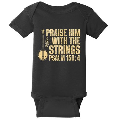 Cool Banjo Bluegrass Music Art Worship Leader Baby Bodysuit