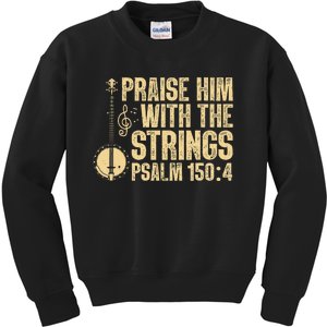 Cool Banjo Bluegrass Music Art Worship Leader Kids Sweatshirt