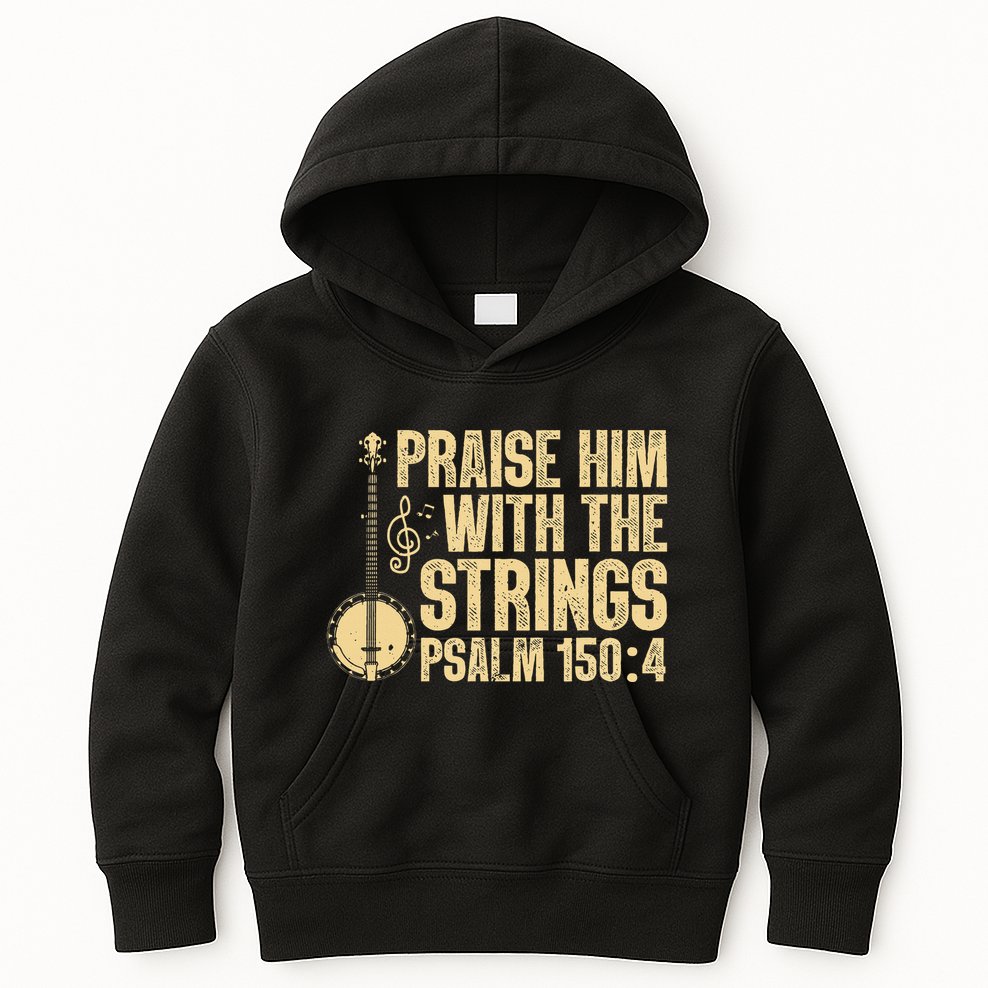 Cool Banjo Bluegrass Music Art Worship Leader Kids Hoodie
