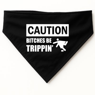 Caution Bitches Be Trippin' Funny Joke Caution USA-Made Doggie Bandana