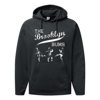 Classic Brooklyn Bums New York Baseball Fan Retro Vintage Performance Fleece Hoodie