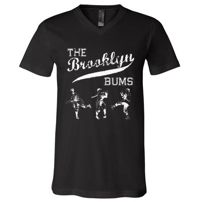 Classic Brooklyn Bums New York Baseball Fan Retro Vintage V-Neck T-Shirt