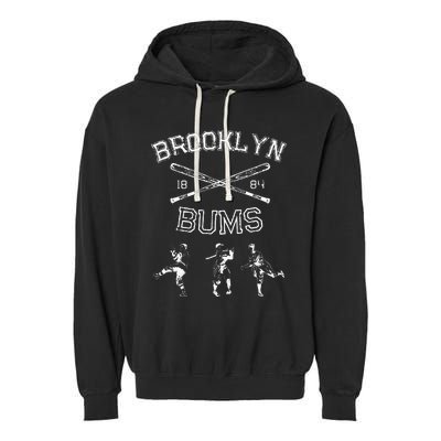 Classic Brooklyn Bums New York Baseball Fan Retro Vintage Garment-Dyed Fleece Hoodie