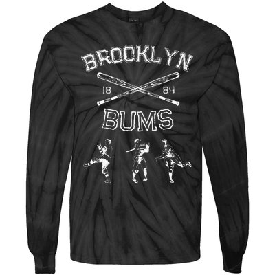 Classic Brooklyn Bums New York Baseball Fan Retro Vintage Tie-Dye Long Sleeve Shirt