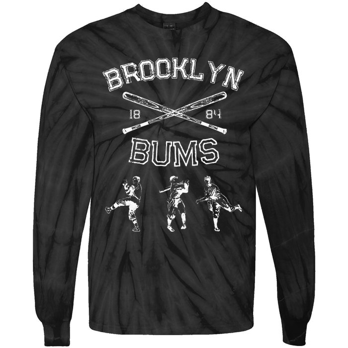 Classic Brooklyn Bums New York Baseball Fan Retro Vintage Tie-Dye Long Sleeve Shirt