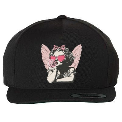 Cupid Blowing Bubble Wool Snapback Cap