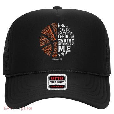 Christian Basketball Bible Verses High Crown Mesh Back Trucker Hat