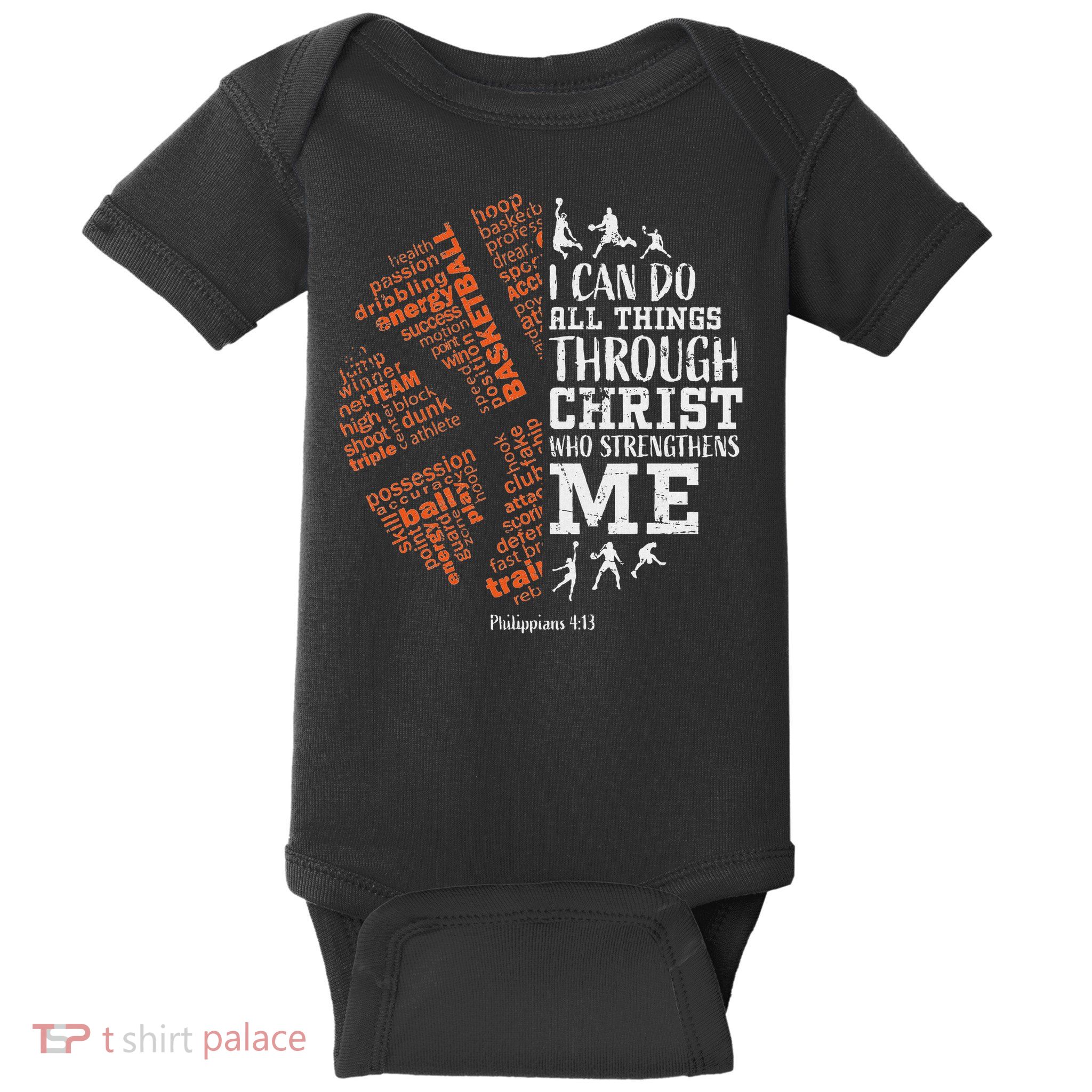 Christian Basketball Bible Verses Baby Bodysuit