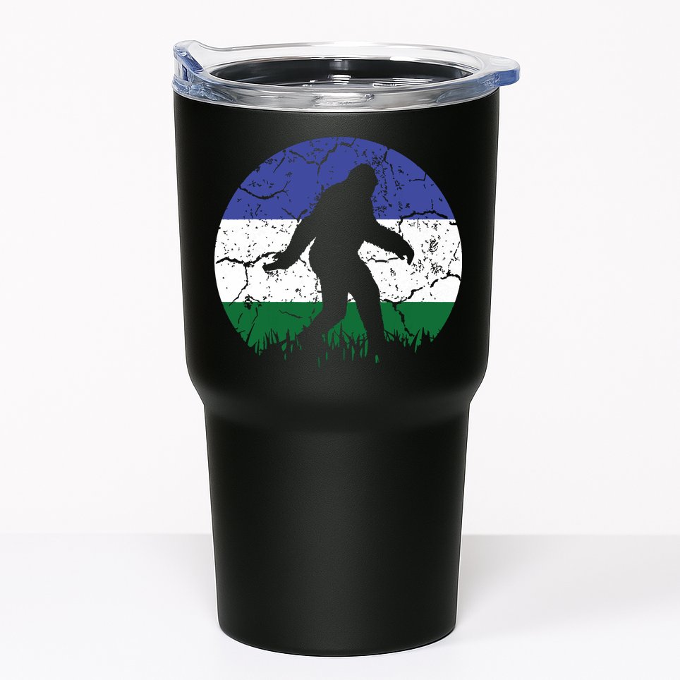Cascadia Bioregion Bigfoot Flag Independence Vintage Tumbler