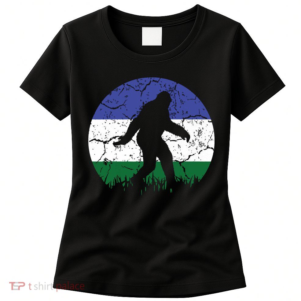 Cascadia Bioregion Bigfoot Flag Independence Vintage Womens T-Shirt