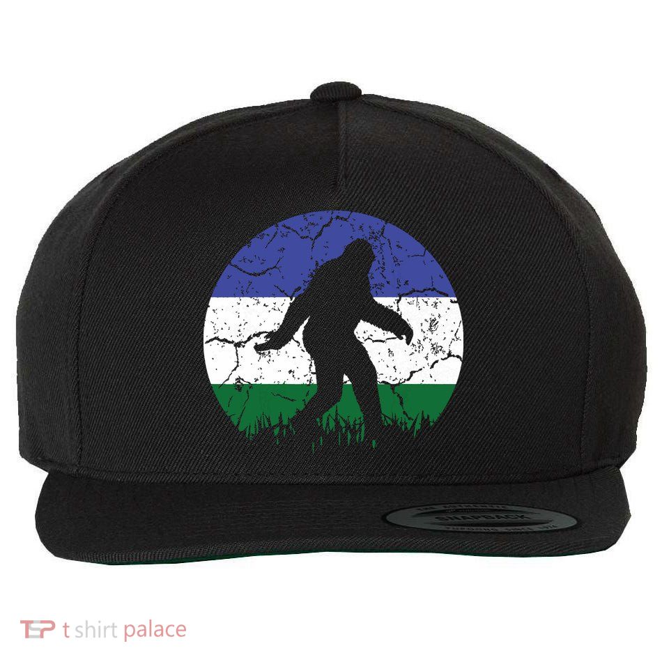 Cascadia Bioregion Bigfoot Flag Independence Vintage Wool Snapback Cap