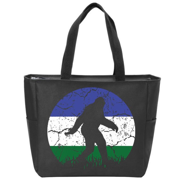 Cascadia Bioregion Bigfoot Flag Independence Vintage Zip Tote Bag