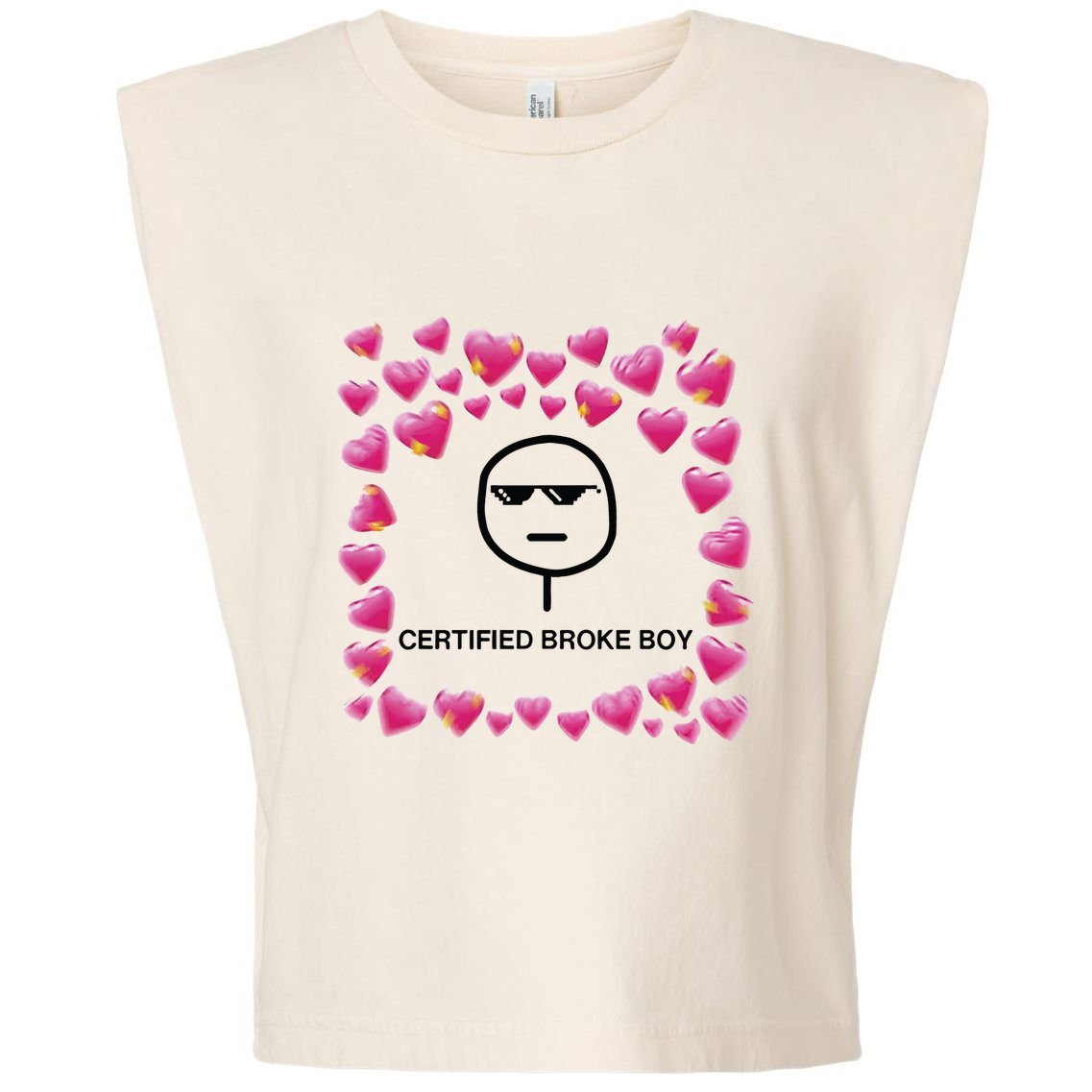 Certified Broke Boy Meme Garment-Dyed Women's Muscle Tee