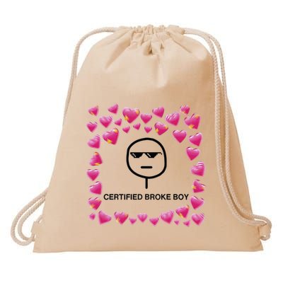 Certified Broke Boy Meme Drawstring Bag