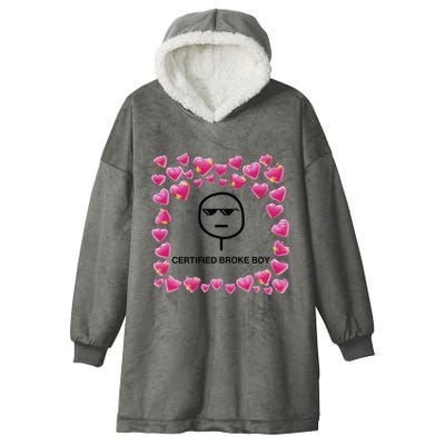 Certified Broke Boy Meme Hooded Wearable Blanket