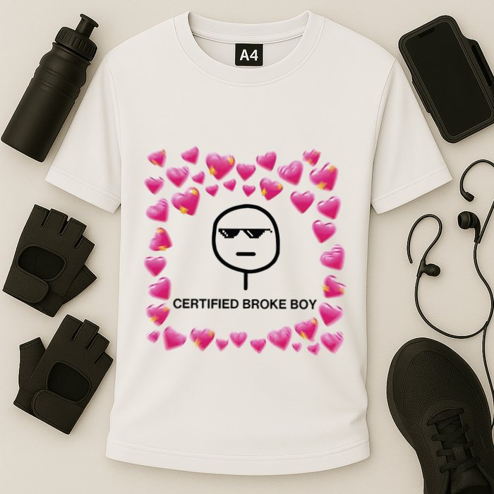 Certified Broke Boy Meme Cooling Performance Crew T-Shirt