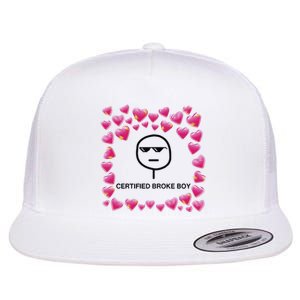 Certified Broke Boy Meme Flat Bill Trucker Hat