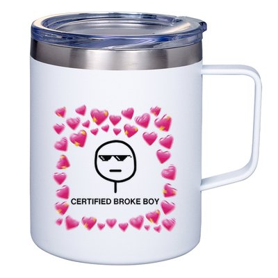 Certified Broke Boy Meme 12oz Stainless Steel Coffee Mug