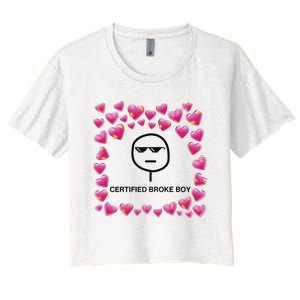 Certified Broke Boy Meme Women's Crop Top Tee