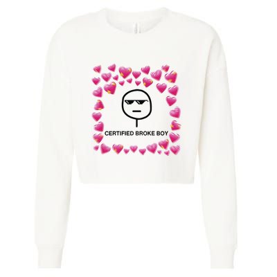 Certified Broke Boy Meme Cropped Pullover Crew