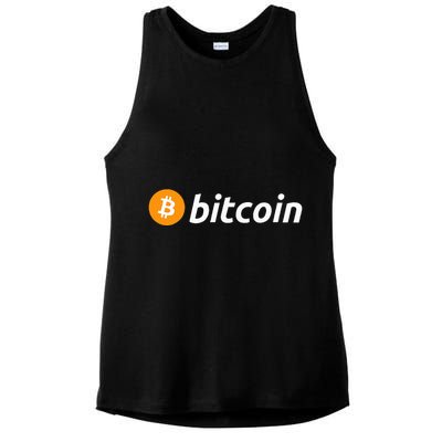 Cryptocurrency Blockchain Bitcoin Logo Crypto Bitcoin Orange Ladies PosiCharge Tri-Blend Wicking Tank