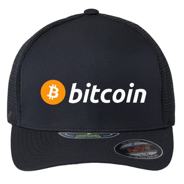 Cryptocurrency Blockchain Bitcoin Logo Crypto Bitcoin Orange Flexfit Unipanel Trucker Cap