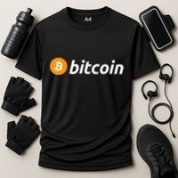 Cryptocurrency Blockchain Bitcoin Logo Crypto Bitcoin Orange Performance Shirt