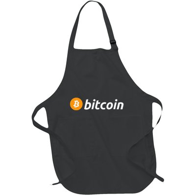 Cryptocurrency Blockchain Bitcoin Logo Crypto Bitcoin Orange Full-Length Apron With Pockets