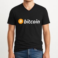 Cryptocurrency Blockchain Bitcoin Logo Crypto Bitcoin Orange V-Neck T-Shirt